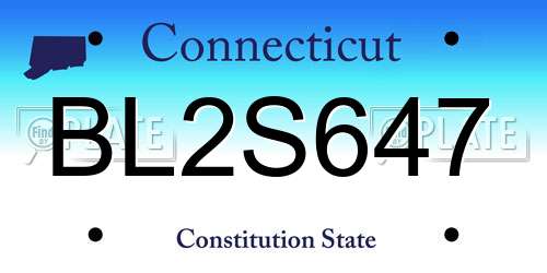 BL2S647 Connecticut License Plate