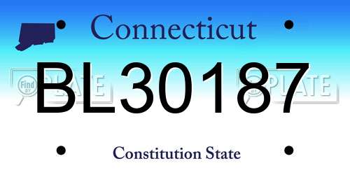 BL30187 Connecticut License Plate