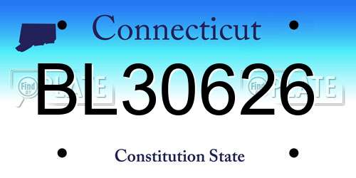 BL30626 Connecticut License Plate