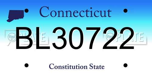 BL30722 Connecticut License Plate