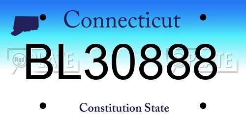 BL30888 Connecticut License Plate