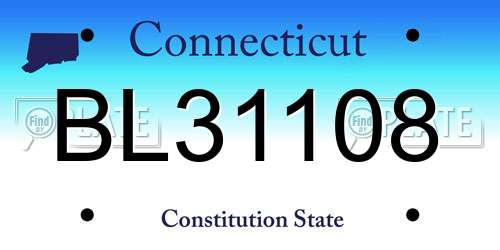 BL31108 Connecticut License Plate