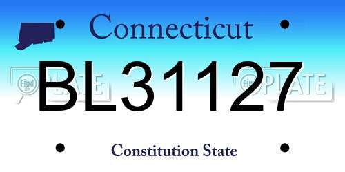 BL31127 Connecticut License Plate
