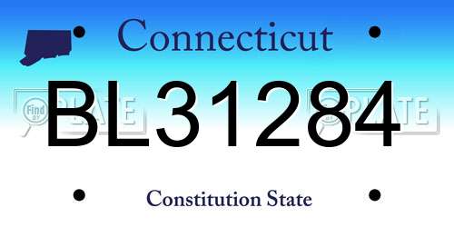 BL31284 Connecticut License Plate