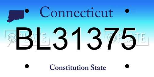 BL31375 Connecticut License Plate