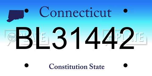 BL31442 Connecticut License Plate