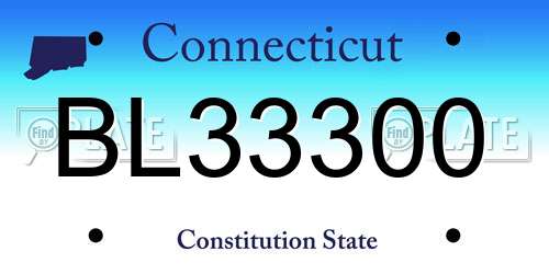 BL33300 Connecticut License Plate
