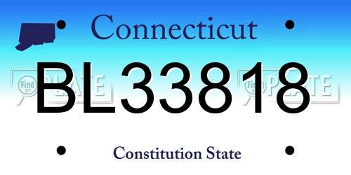 BL33818 Connecticut License Plate