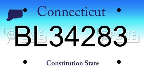 BL34283 Connecticut License Plate