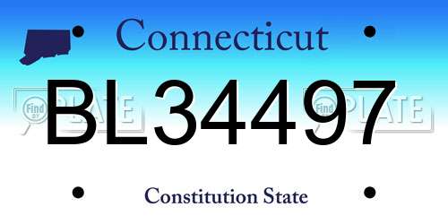 BL34497 Connecticut License Plate
