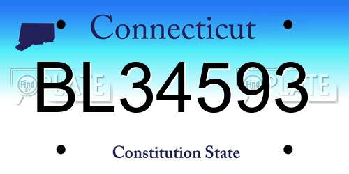 BL34593 Connecticut License Plate