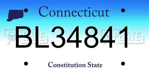 BL34841 Connecticut License Plate