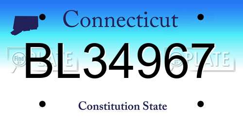 BL34967 Connecticut License Plate