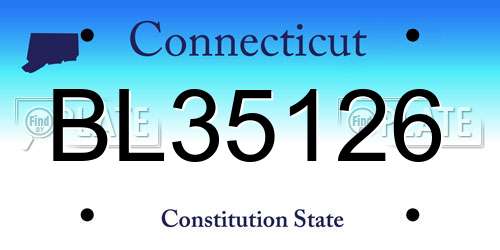 BL35126 Connecticut License Plate