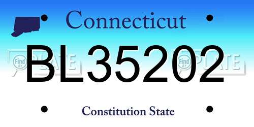 BL35202 Connecticut License Plate