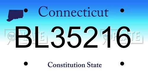 BL35216 Connecticut License Plate