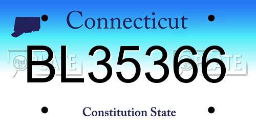 BL35366 Connecticut License Plate