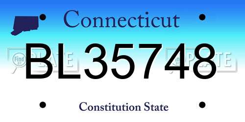 BL35748 Connecticut License Plate