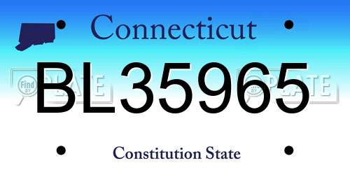 BL35965 Connecticut License Plate