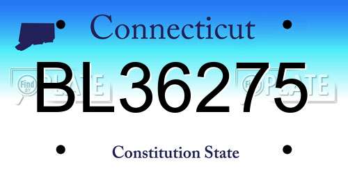 BL36275 Connecticut License Plate