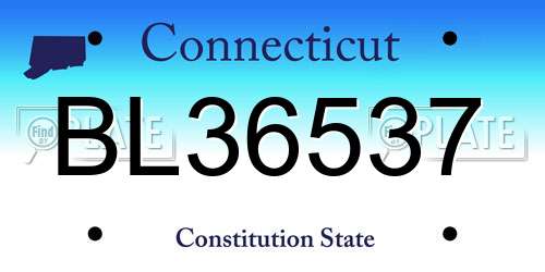 BL36537 Connecticut License Plate