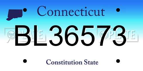 BL36573 Connecticut License Plate