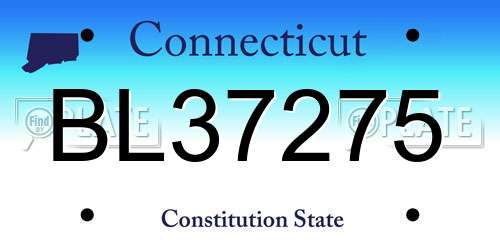 BL37275 Connecticut License Plate