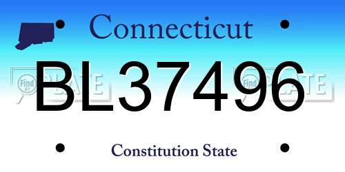 BL37496 Connecticut License Plate
