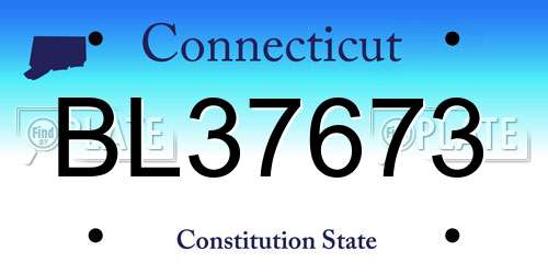 BL37673 Connecticut License Plate