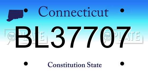 BL37707 Connecticut License Plate
