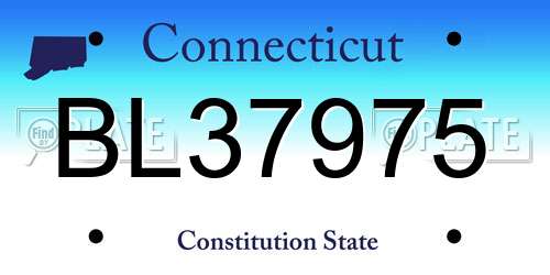 BL37975 Connecticut License Plate