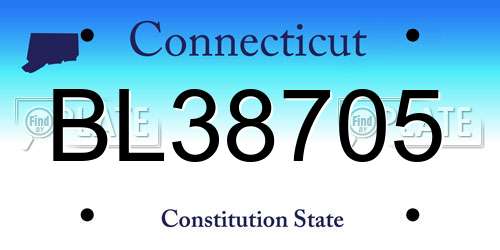 BL38705 Connecticut License Plate