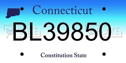 BL39850 Connecticut License Plate