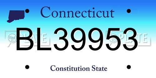 BL39953 Connecticut License Plate