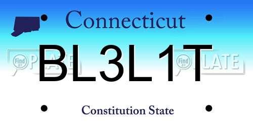 BL3L1T Connecticut License Plate