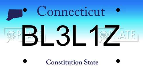 BL3L1Z Connecticut License Plate