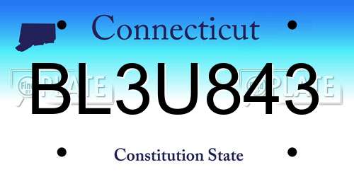BL3U843 Connecticut License Plate