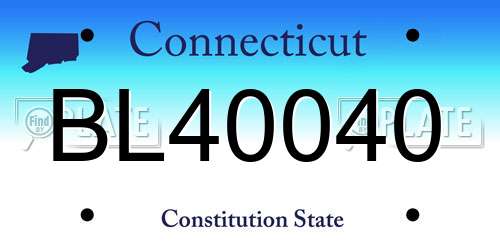 BL40040 Connecticut License Plate
