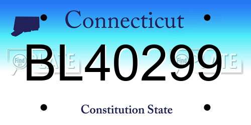 BL40299 Connecticut License Plate