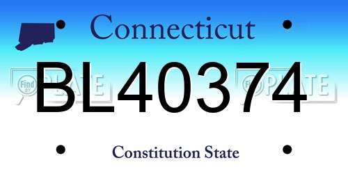 BL40374 Connecticut License Plate