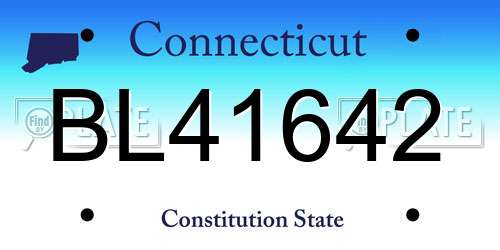BL41642 Connecticut License Plate