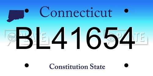 BL41654 Connecticut License Plate