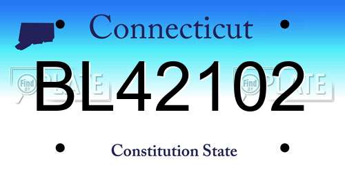 BL42102 Connecticut License Plate