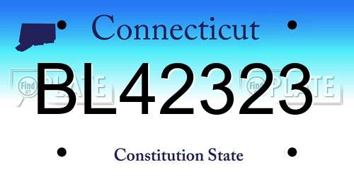 BL42323 Connecticut License Plate