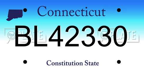 BL42330 Connecticut License Plate