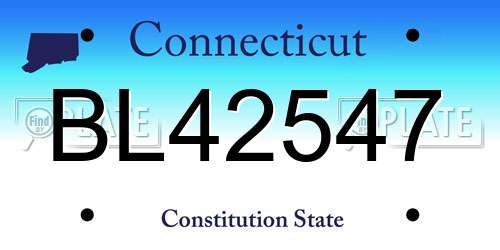 BL42547 Connecticut License Plate