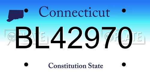 BL42970 Connecticut License Plate