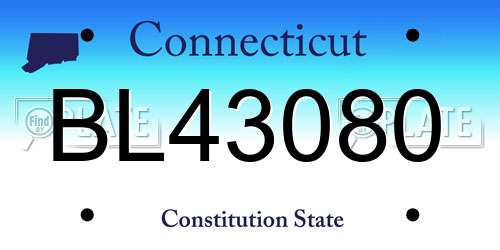 BL43080 Connecticut License Plate