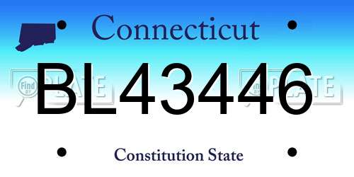 BL43446 Connecticut License Plate