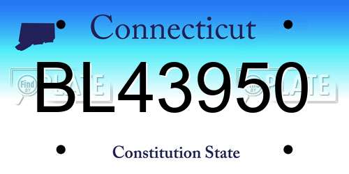 BL43950 Connecticut License Plate